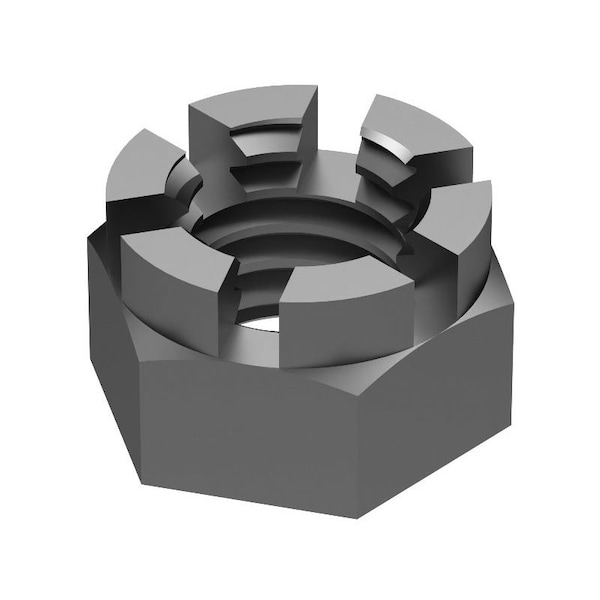 Huyett Slotted Locking Hex Nut 3/4x41/64 Steel Plain NUTH01-0750-0640SP - main